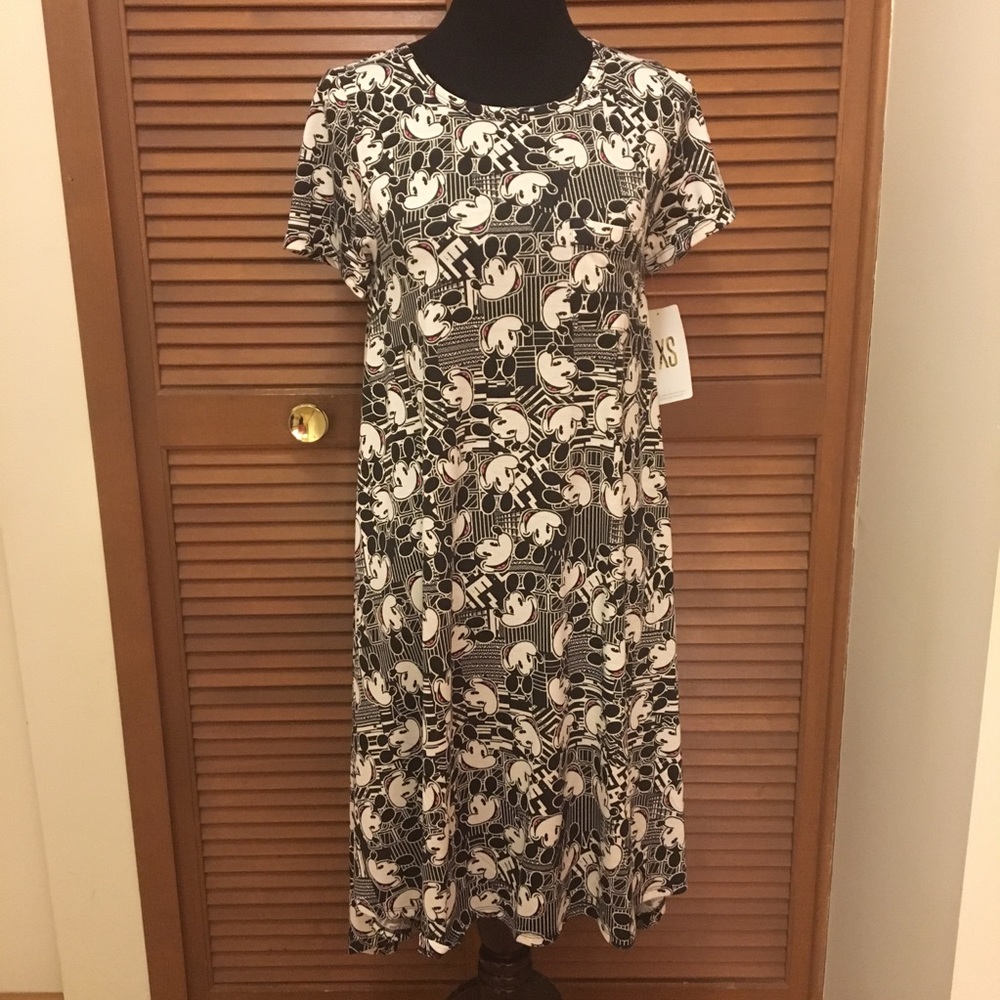 Lularoe Carly Disney Mickey Mouse Dress XS NWT